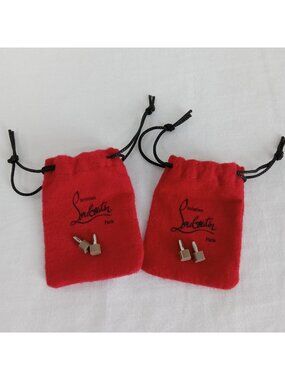 4 Christian Louboutin Paris Replacement Heel Tips Taps Pegs Tan Nude 2 Sets Bags